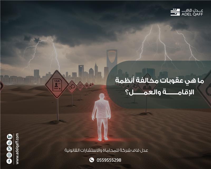 عقوبات مخالفة أنظمة الإقامة والعمل في السعودية | محاماة واستشارات قانونية